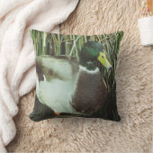 マラードアヒル写真オス湖ワイルドライフバード クッション (ブランケット)