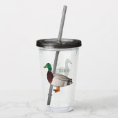 マラードアヒル漫画イラストレーション アクリルタンブラー (裏面)