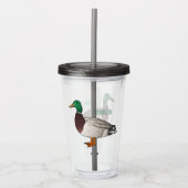 マラードアヒル漫画イラストレーション アクリルタンブラー (正面)