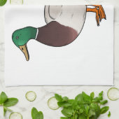 マラードアヒル漫画イラストレーション キッチンタオル (折り畳み)