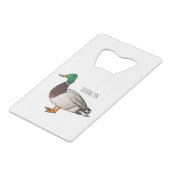 マラードアヒル漫画イラストレーション クレジットカード栓抜き (正面アングル)