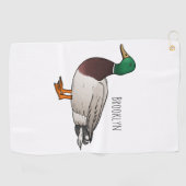 マラードアヒル漫画イラストレーション ゴルフタオル (横)