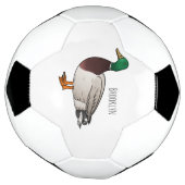 マラードアヒル漫画イラストレーション サッカーボール (回転)