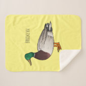 マラードアヒル漫画イラストレーション シェルパブランケット (正面(横))