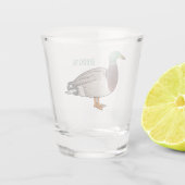 マラードアヒル漫画イラストレーション ショットグラス (裏面)