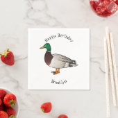 マラードアヒル漫画イラストレーション スタンダードカクテルナプキン (インサイチュ)