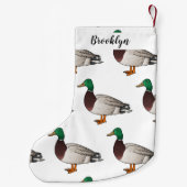 マラードアヒル漫画イラストレーション スモールクリスマスストッキング (裏面)