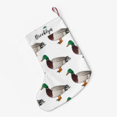 マラードアヒル漫画イラストレーション スモールクリスマスストッキング (裏面 (吊り時))