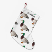 マラードアヒル漫画イラストレーション スモールクリスマスストッキング (正面 (吊り時))
