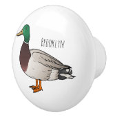 マラードアヒル漫画イラストレーション セラミックノブ (右)