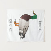 マラードアヒル漫画イラストレーション タペストリー (正面(横))