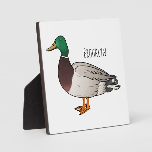 マラードアヒル漫画イラストレーション フォトプラーク (正面)