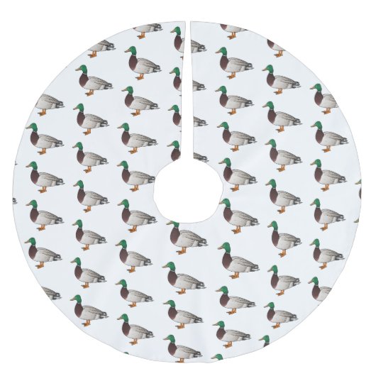 マラードアヒル漫画イラストレーション ブラッシュドポリエステルツリースカート (正面)