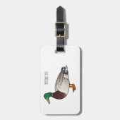 マラードアヒル漫画イラストレーション ラゲッジタグ (正面縦)