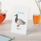 マラードアヒル漫画イラストレーション 台座サイン (インサイチュ)