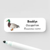 マラードアヒル漫画イラストレーション 名札 (インサイチュ)