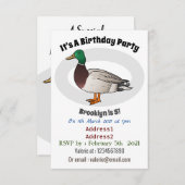 マラードアヒル漫画イラストレーション 招待状 (正面/裏面)