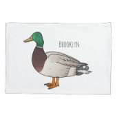 マラードアヒル漫画イラストレーション 枕カバー (裏面)