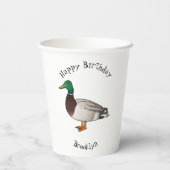 マラードアヒル漫画イラストレーション 紙コップ (裏面)