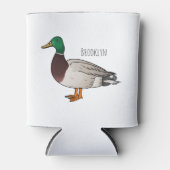 マラードアヒル漫画イラストレーション 缶クーラー (正面)