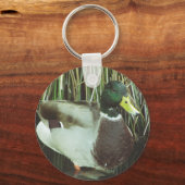 マラードアヒル特有のオスの鳥の写真自然 キーホルダー (正面)