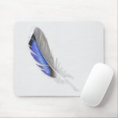 マラードアヒル羽毛水色 マウスパッド (マウス)