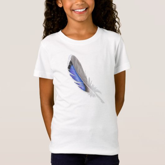 マラードアヒル羽毛水色 Tシャツ (正面)
