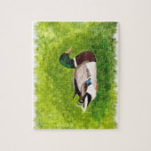 マラードアヒル草の中に座っ絵画て、パズル ジグソーパズル (縦)