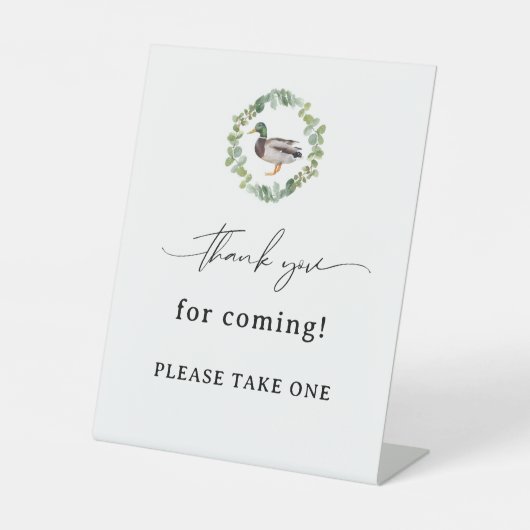 マラードアヒル赤ちゃんシャワーありがとうお気に入りサイン 台座サイン (正面)