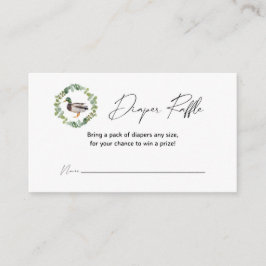 マラードアヒル赤ちゃんシャワーおむつラッフルカード エンクロージャーカード