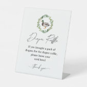 マラードアヒル赤ちゃんシャワーおむつラッフルサイン 台座サイン (正面)