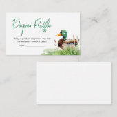 マラードアヒル赤ちゃんシャワーおむつラッフル エンクロージャーカード (正面/裏面)