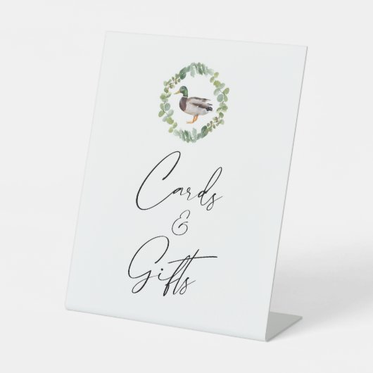 マラードアヒル赤ちゃんシャワーカードとギフトサイン 台座サイン (正面)