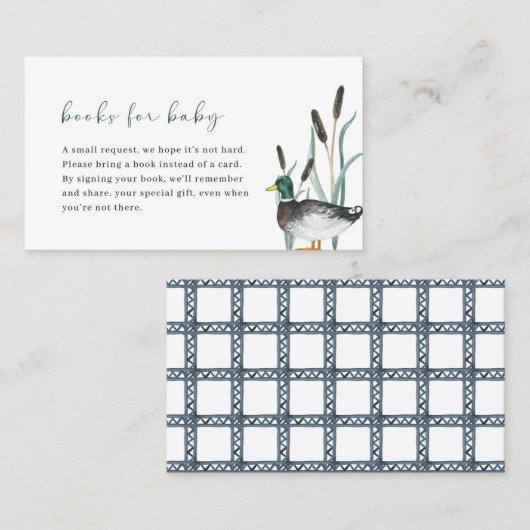 マラードアヒル赤ちゃんシャワーブックベビーカード 名刺 (正面/裏面)