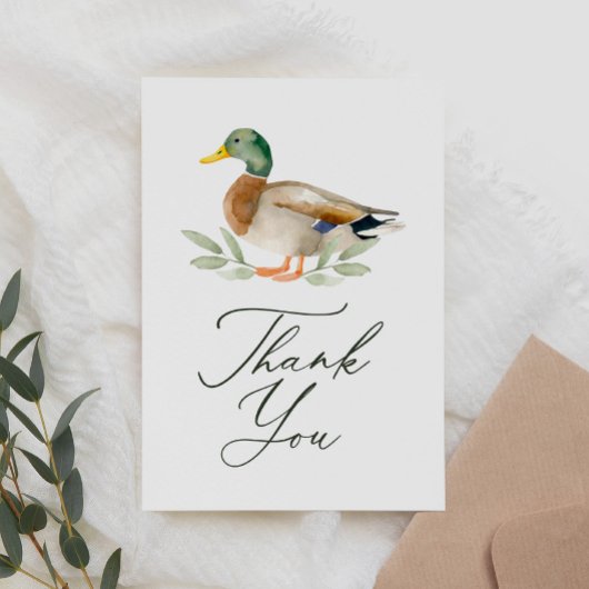 マラードアヒル赤ちゃんシャワー サンキューカード