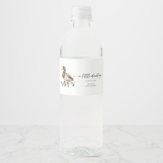 マラードアヒル赤ちゃんシャワー ペットボトルラベル (正面)