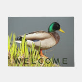 マラードアヒル野生動物の写真へようこそ ドアマット (正面)