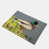 マラードアヒル野生動物の写真へようこそ ドアマット (アングル)