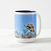 マラードアヒル野生生物写真鳥好き ツートーンマグカップ (正面右)