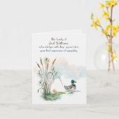 マラードアヒルinカタテール悔やみや弔慰サンキューユー カード (黄色い花)