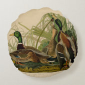 マラードダックアウドゥボンバードズ絵画ズ ラウンドクッション (裏面)