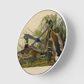 マラードダックアウドゥボンバードズ絵画ズ ラウンド壁時計 (傾斜)