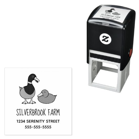 マラードダックスファームアドレスのペア セルフインキングスタンプ (インサイチュ)