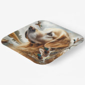 マラードダックス付きゴールデンレトリバー ペーパープレート (傾斜あり)