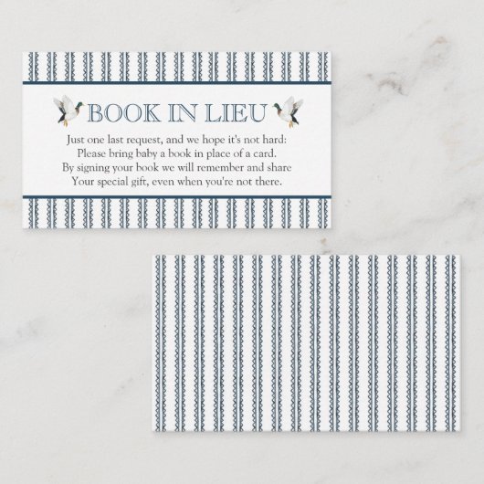 マラードダックブックの代わりに赤ちゃんシャワー挿入 エンクロージャーカード (正面/裏面)