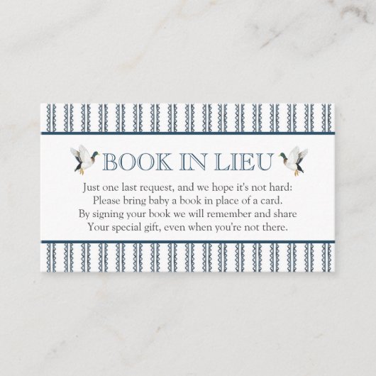 マラードダックブックの代わりに赤ちゃんシャワー挿入 エンクロージャーカード (正面)