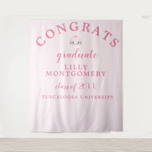 マラードダックモノグラム卒業写真の背景 タペストリー (正面)