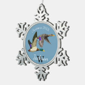 マラードダックラバーズオーナメント スノーフレークピューターオーナメント (右)