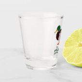 マラードダックリアリスティックイラストレーション パーソナライズされた ショットグラス (左)