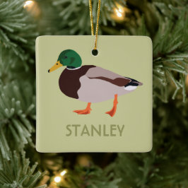 マラードダックリアリスティックイラストレーション パーソナライズされた セラミックオーナメント